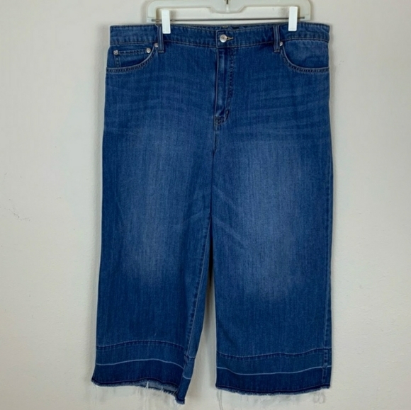 Lauren Ralph Lauren High Rise Release Hem Crop Jeans Size 16 - Picture 2 of 5